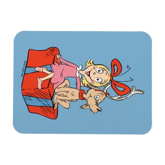 Cindy Lou Who and Max on a Present Magneet (Horizontaal)