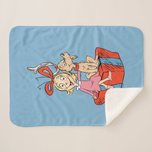 Cindy Lou Who and Max on a Present Sherpa Deken (Voorkant (horizontaal))