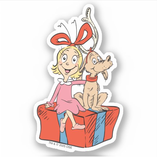 Cindy Lou Who and Max on a Present Sticker (Voorkant)