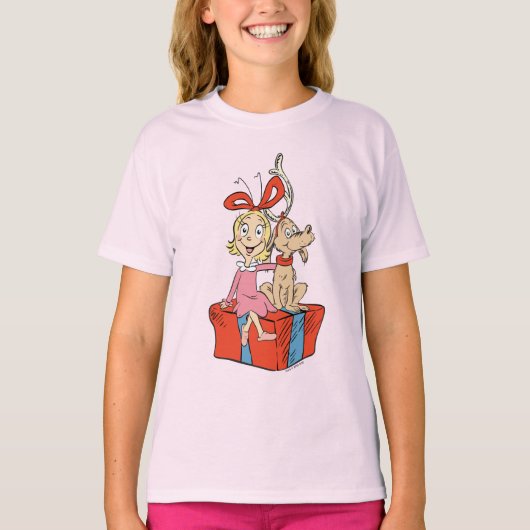 Cindy Lou Who and Max on a Present T-shirt (Voorkant)