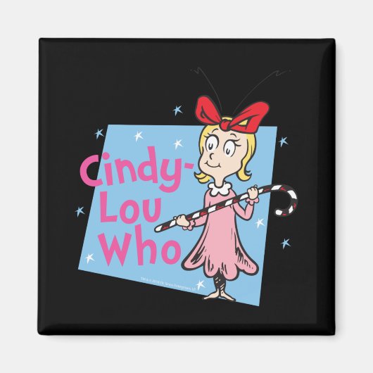 Cindy Lou Who Candy Cane T Shirt  Magneet (Voorkant)