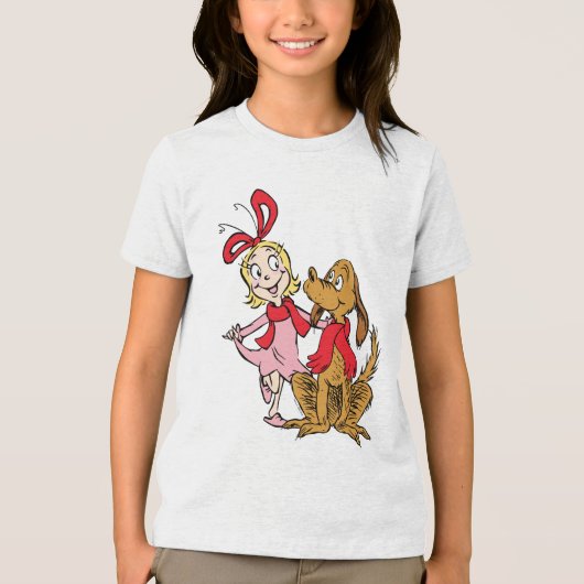 Cindy Lou Who en Max de Hond Tri-Blend Shirt (Voorkant)