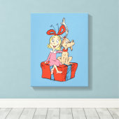 Cindy Lou Who en Max op een cadeau Canvas Afdruk (Insitu (Houten vloer))