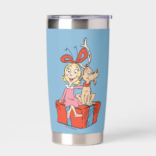 Cindy Lou Who en Max op een cadeau Geïsoleerde Drinkbeker