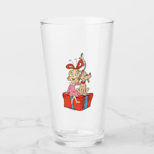 Cindy Lou Who en Max op een cadeau Glas (Voorkant)