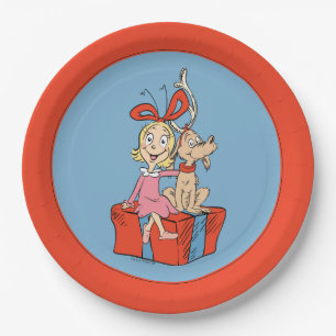 Cindy Lou Who en Max op een cadeau Papieren Bordje
