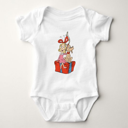Cindy Lou Who en Max op een cadeau Romper (Voorkant)
