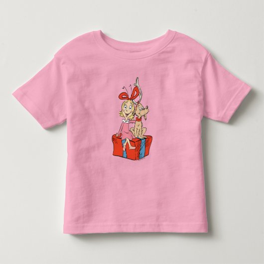 Cindy Lou Wie en Max op een Kadootje Kinder Shirts (Voorkant)