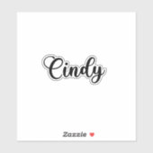 Cindy Name - Handgeschreven kalligrafie Sticker (Vel)