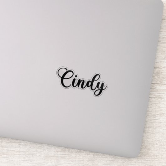 Cindy Name - Handgeschreven kalligrafie Sticker (Detail)
