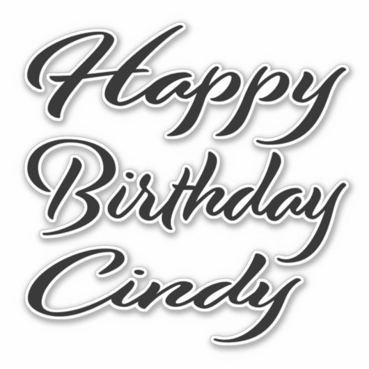 Cindy Name Vorname black Sticker Geburtstag (Voorkant)