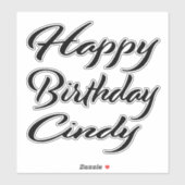 Cindy Name Vorname black Sticker Geburtstag (Vel)