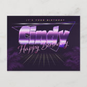 Cindy Name Vorname lila Postkarte Geburtstag Briefkaart (Voorkant)