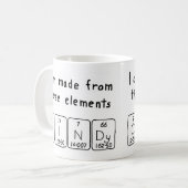 Cindy periodieke lijstnaam mok (Voorkant links)