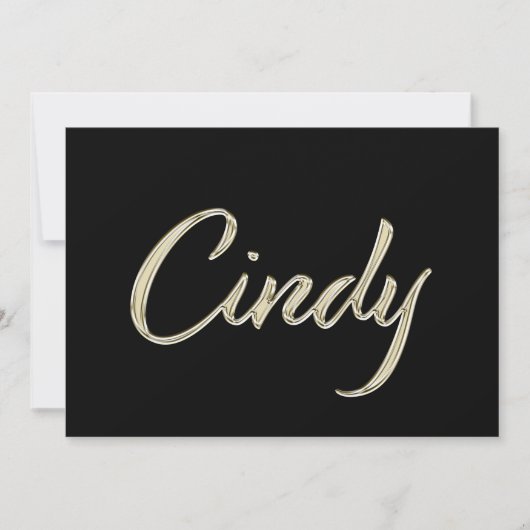 Cindy white gold Handwriting Karte Kaart (Voorkant)