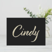 Cindy white gold Handwriting Karte Kaart (Staand voorkant)