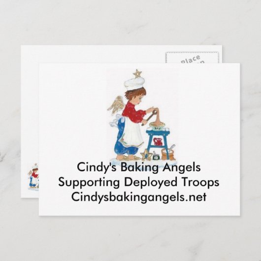 Cindy's Baking Angels Briefkaart voor de troepenma (Voorkant / Achterkant)