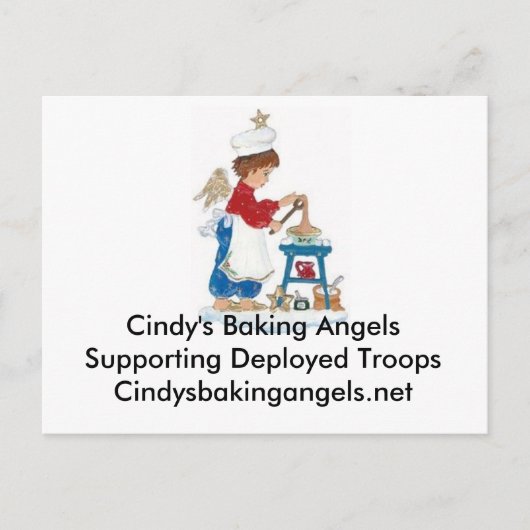 Cindy's Baking Angels Briefkaart voor de troepenma (Voorkant)
