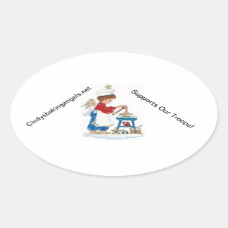 Cindy's Baking Angels Stickers! Ovale Sticker