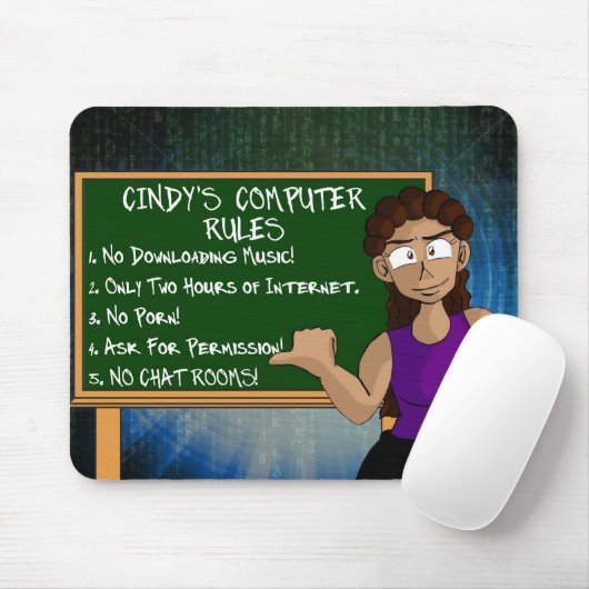 Cindy's Computer Rules Mousepad Muismat (Met muis)