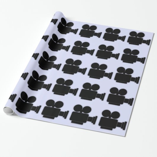 CINE CAMERA ICON PATTERN CADEAUPAPIER (Uitgerold)