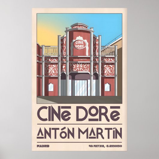 Cine Doré Madrid Poster Grafisch Bioscoopgevel, Ro (Voorkant)