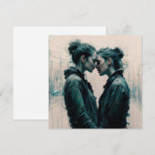 Cineastisch Lesbisch Koppel Krabbels Feestdagenkaart (Voorkant / Achterkant)