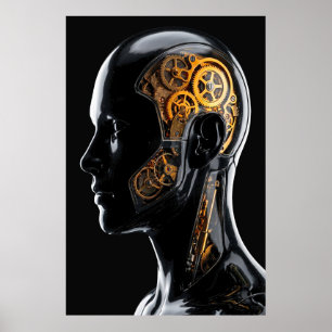 Cineastische Gouden Tandwiel Android Science-Ficti Poster