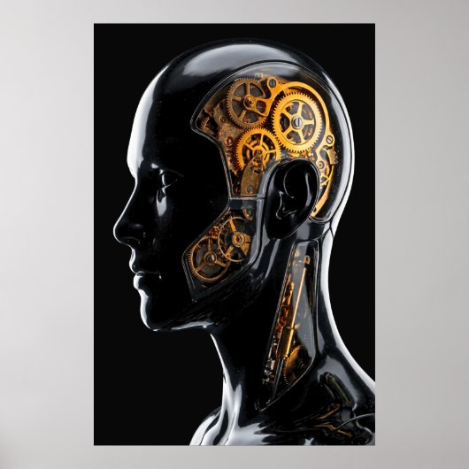 Cineastische Gouden Tandwiel Android Science-Ficti Poster (Voorkant)