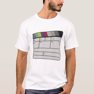 Cineastische Klapperbord Kleurbalken Retro Film T-shirt