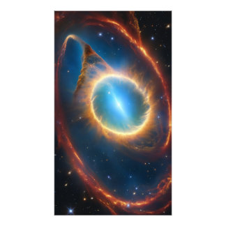 Cineastische Kosmische Ringen Nevel Foto Afdruk