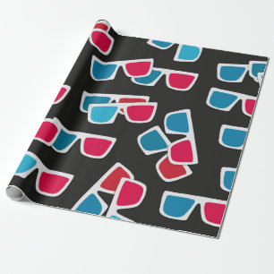 Cinema, 3d glazen patroon, naadloos. cadeaupapier
