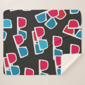 Cinema, 3d glazen patroon, naadloos. sherpa deken (Voorkant (horizontaal))