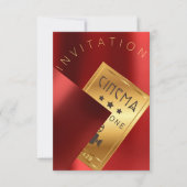 Cinema Film Festival Event Metal Red Ruby Gold Kaart (Voorkant)