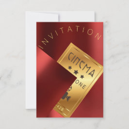 Cinema Film Festival Event Metal Red Ruby Gold Kaart