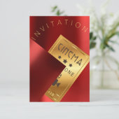 Cinema Film Festival Event Metal Red Ruby Gold Kaart (Staand voorkant)