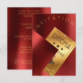 Cinema Film Festival Event Metal Red Ruby Gold Kaart