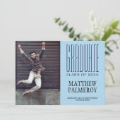 Cinema Lettering Blue Photo Afstuderen Aankondigin Aankondiging (Staand voorkant)