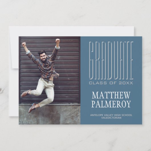 Cinema Lettering Foto Blauwgroen Afstuderen aankon Aankondiging (Voorkant)