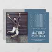 Cinema Lettering Foto Blauwgroen Afstuderen aankon Aankondiging (Voorkant / Achterkant)