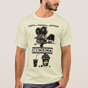 "CINEMA"-Logo en grafische T-shirt