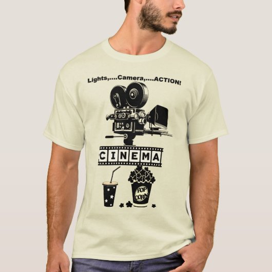 "CINEMA"-Logo en grafische T-shirt (Voorkant)