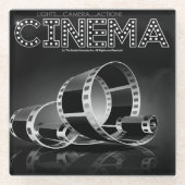*CINEMA* Logo & Graphics Glass Onderzetter (Voorkant)
