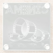 *CINEMA* Logo & Graphics Glass Onderzetter Glazen Onderzetter (Achterkant)