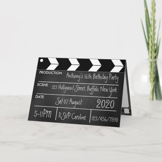 Cinema Movie Night Birthday Party Chalkboard (Voorkant)