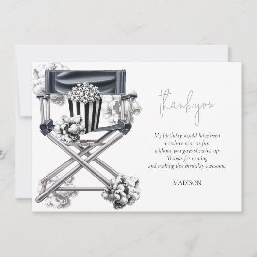 Cinema Movie Night extravaganza Retro gepersonalis Bedankkaart (Voorkant)