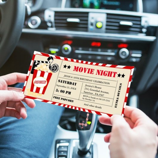  Cinema Movie Ticket Verjaardagsfeest Kaart