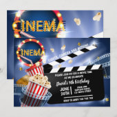 Cinema Movie Time Boy Birthday Popcorn Kaart (Voorkant / Achterkant)