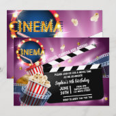 Cinema Movie Time Girl Birthday Popcorn Kaart (Voorkant / Achterkant)