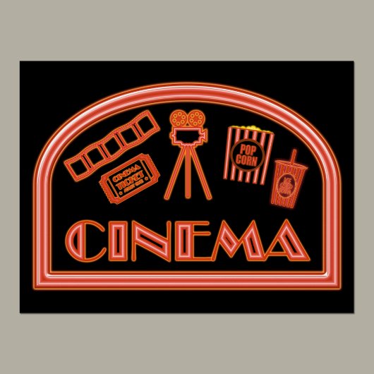 Cinema Neon Sign Perfect Poster